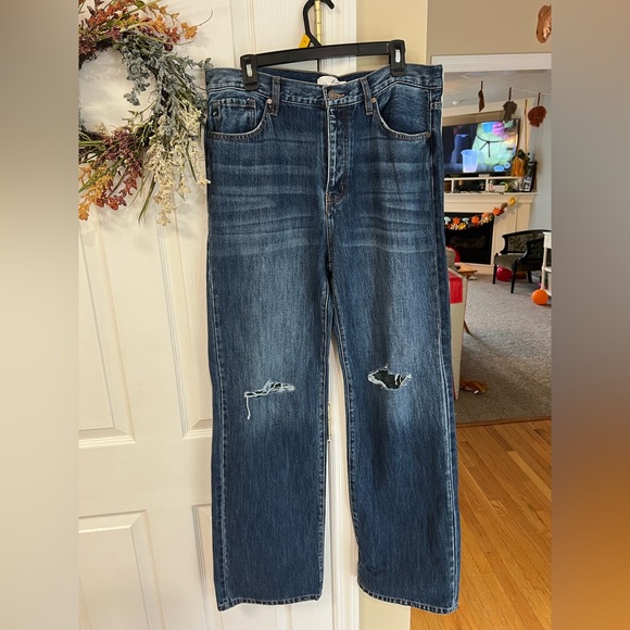 KanCan Distressed Blue Flare Jeans - Picture 1 of 3